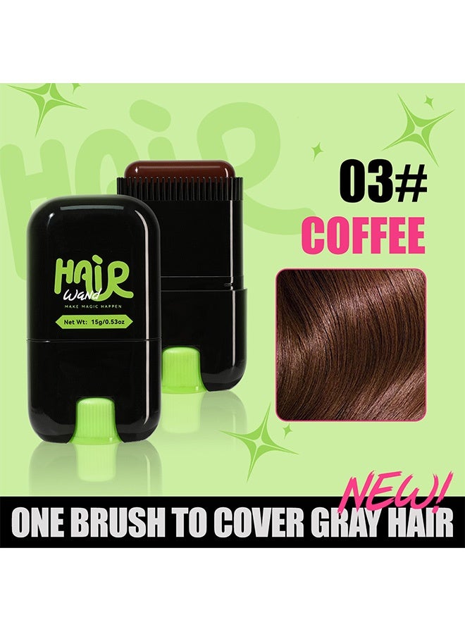 Smile One-time use hair covering hair styling stick with 15g hair wax, does not damage the scalp. Hair styling stick for physical hair covering, color cream 03#Coffee - Image 2
